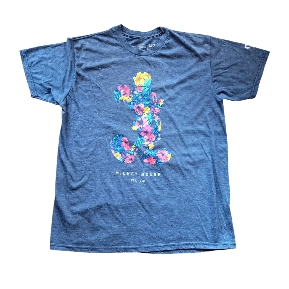 Neff Disney floral Mickey Mouse gray t-shirt